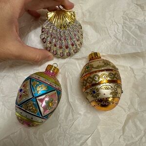 Elegant Gold and Multicolor Ornament Set